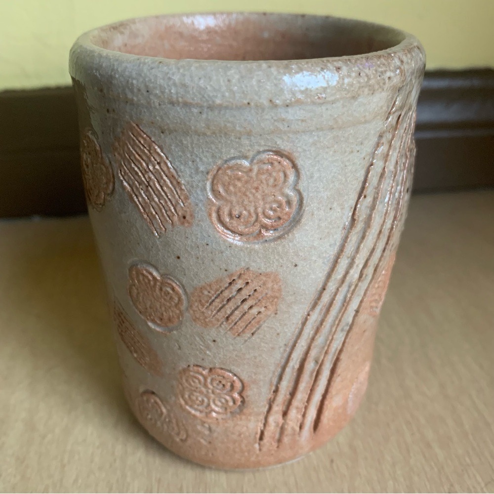 Vintage Signed Cup Beer Mug Studio Art Pottery Tumbler Handmade Ceramic pot vase
